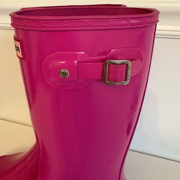 Hunter Original Kids Pink Gloss Boots, Size 4 - Picture 5 of 11